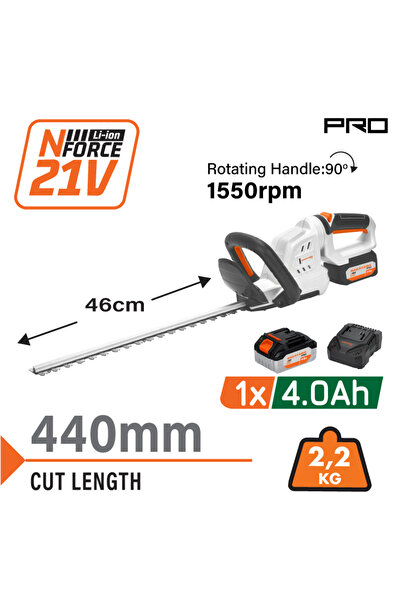 Nakayama Pro 21V Ασύρματο Ψαλίδι Μπορντούρας Ιόντων Λιθίου 1x4Ah με 90 °   Πε...