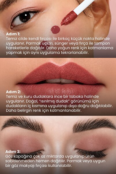 Cosmogenesis Labs Gül Pembe | Allık Ruj Göz Farı 5ml - Lumi Petal Rose Tint Nemlendirici Özellikli (Işıltılı Bitiş)