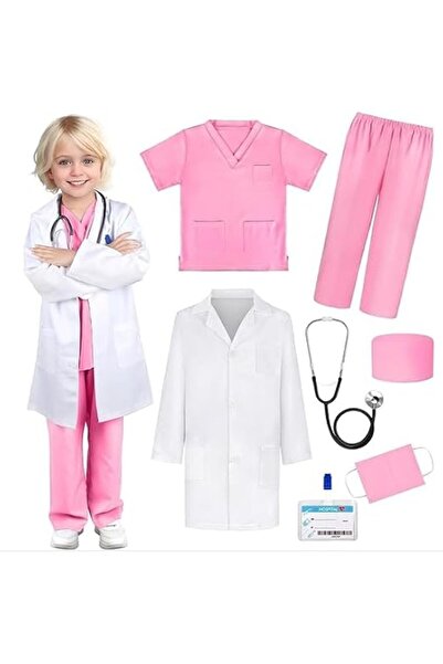 Generic Doctor Costume Set Medical Uniform Set Cosplay Costume Lab Coat for K...