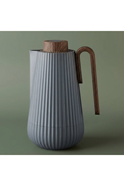 Glory Thermos, 0.7 liter, wooden handle, glass inner material, press type - d...