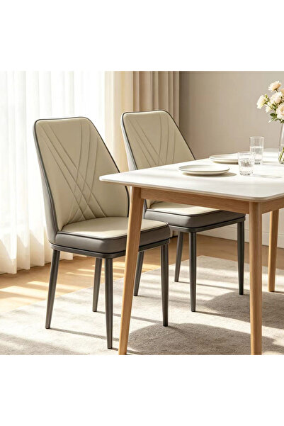 Generic Brand Modern Upholstered Dining Chair Set of 2，PU Leather Restaurant ...