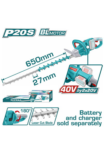 TOTAL Μπαταρίας Li-ion 40V SOLO Κλαδευτικό Μπορντούρας (THTLI40028)