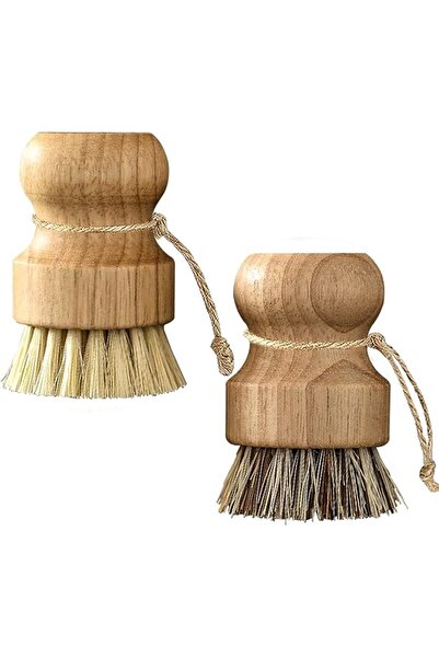 EXCEFORE Bamboo Dish Scrub Brushes, Kitchen Wooden Cleaning Scrubbers for Was...
