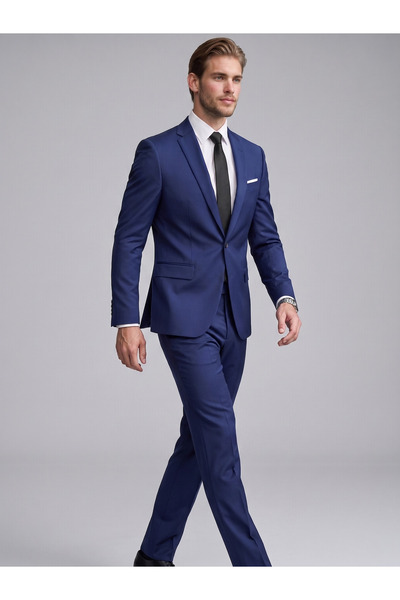 Generic Men's Classic Navy Blue 2-Piece Suit Set – Jacket and Trousers for Bu...
