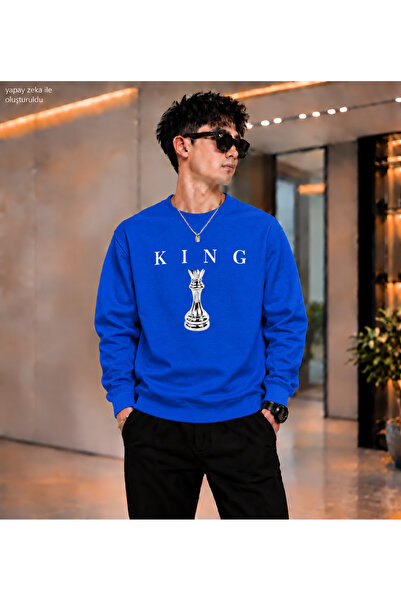 caddekombin Men's King Chess King Figure Printed Crew Neck Casual Regular Fit...
