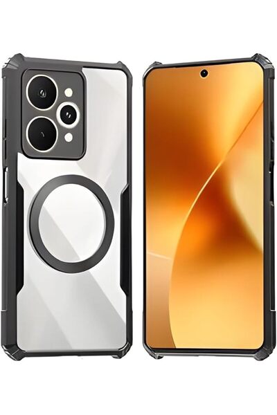 GENERAL غطاء مغناطيسي نحيف مقاوم للصدمات لهاتف Realme 15 Pro 5G، شفاف مع إطار...