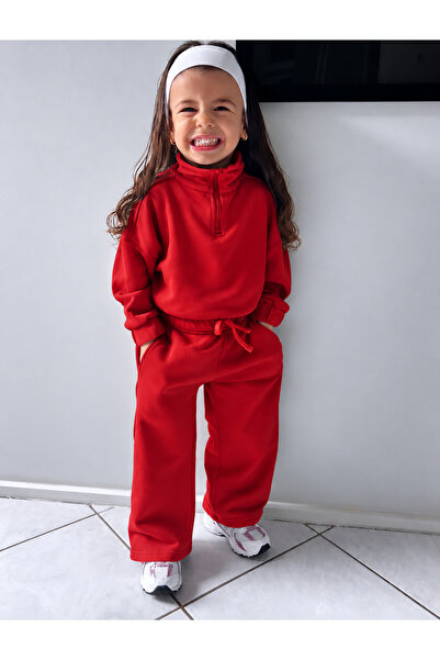 Machetta Unisex Relaxed Fit Half-Zip Top - Sweatpants Bottom Top Set