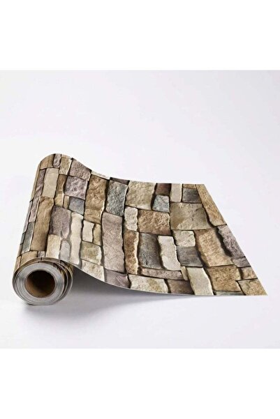 Generic Faux Stone Veneer Peel and Stick Wallpaper, Multi-Color Brick Pattern