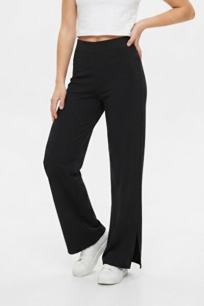 Şeker Portakalım Women's High Waist Lycra Stretchy Wide Leg Slit Comfortable ...