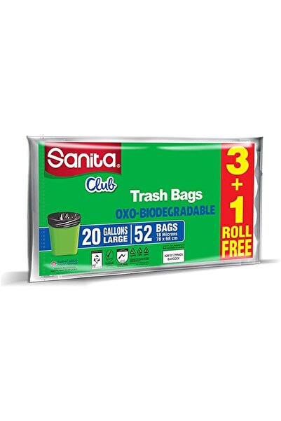 Sanita Club Trash Bags 20 Gallons 52 Bags