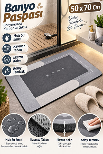HerŞey Marketing 1 Piece 50X70 cm Bathroom, Kitchen Mat with Non-Slip Base, W...