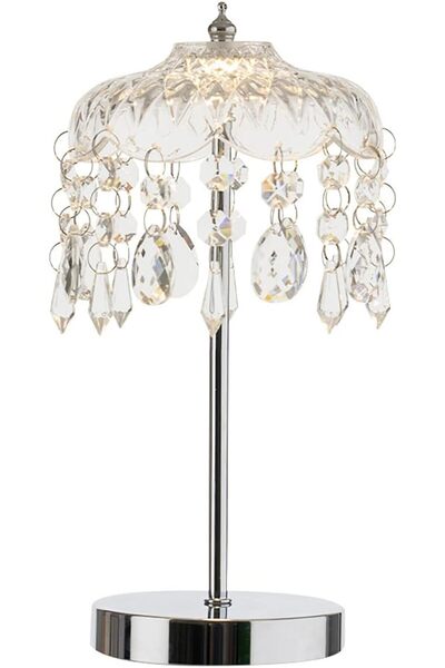 Arabest Crystal Table Lamp,3-Level Dimmable Touch Bedside Lamp with Dual USB ...