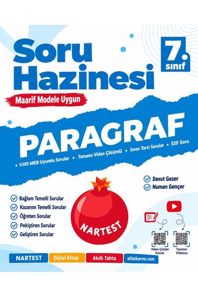 Nartest Yayınları 7. Sınıf Paragraf Soru Hazinesi Yeni Müfredat