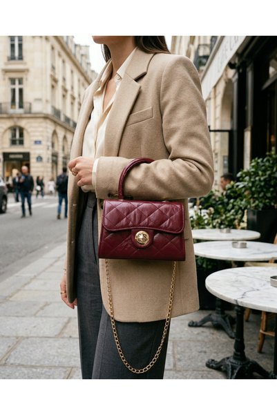 LİVORA Burgundy Look Women's Shoulder Bag