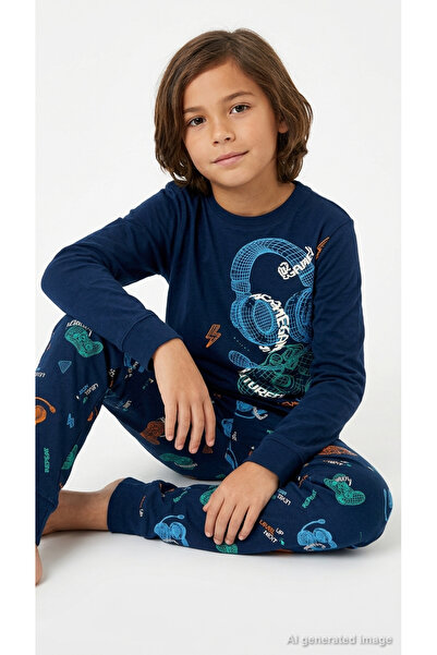 LC Waikiki Boys' Pajama Set Long Sleeve Game Console Headset Printed Cotton N...