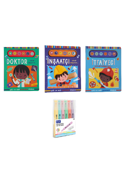 Uçan Fil Yayınları Doktor Olmak İstiyorum + İnşaatçı Olmak İstiyorum + İtfaiy...