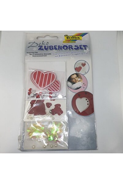 Folia Set decorativ cu inimi, 4 piese