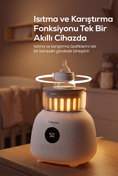 Xenon Smart Biberon Isıtıcı | Anne Sütü Çözdürme, Karıştırıcılı, Hassas Sıcaklık, Geniş Biberon Uyumlu (X1003)