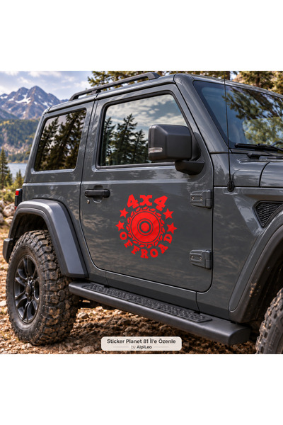 AlpiLeo 4X4 Off Road Tire Pattern Vehicle Sticker – Cut Foil Auto Sticker for...