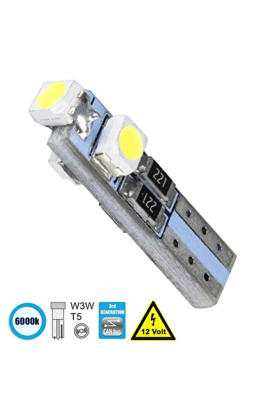 CANBUS Λάμπα LED T5 3 LED 12 βολτ 0.6 βατ Λευκό 1 Τεμάχιο (CAR0013088)