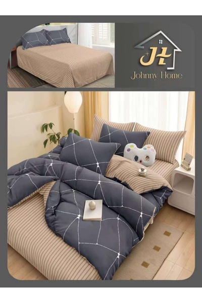 elegant home pucioasa Σετ Παπλωματοθήκης από Βαμβακερό Σατέν Πολυτελείας 4 Τε...