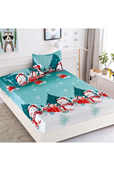 Vivendo Husa de Pat cu Elastic Bumbac Finet + 2 Fete Perna 180x200 cm Model 9