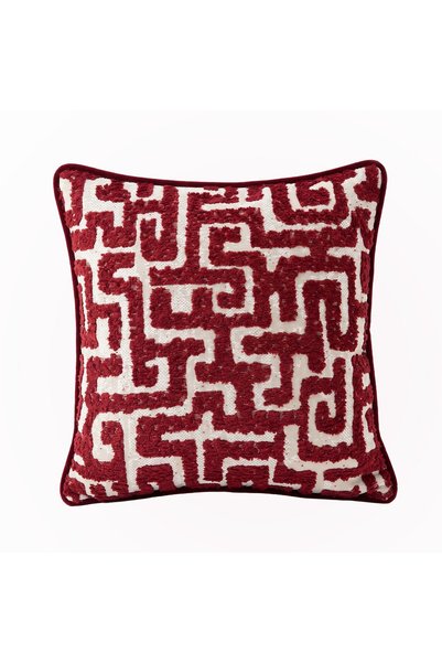 Lidoma Home "Scarlet" Desenli Kırlent Kılıfı - 45x45 - Bordo