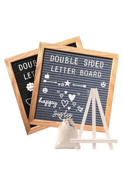 Arabest Felt Letter Board with 340 Letters,Wooden Frame Message Board with Tr...