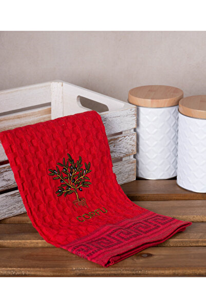 Silk Fashion Σετ 12 πανιών για βάφλες (50εκ x 70εκ) κόκκινο pot CORFU -