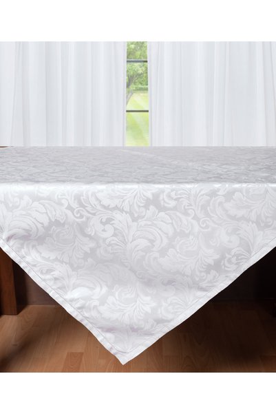 Silk Fashion Τραπεζομάντηλο ζακάρ HLS017 (140εκ. x 140εκ.) λευκό
