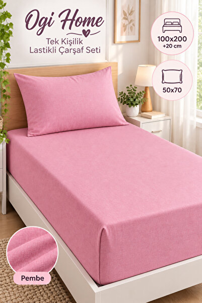 Suare Concept Single Elastic Sheet Set 100X200 cm - Cotton Fitted Sheet with ...