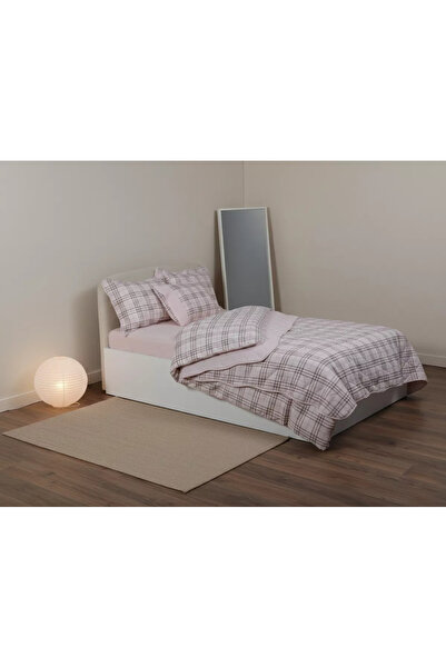 Silk Fashion Μονό βαμβακερό κουβερλί (160εκ x 220εκ) καρό ροζ
