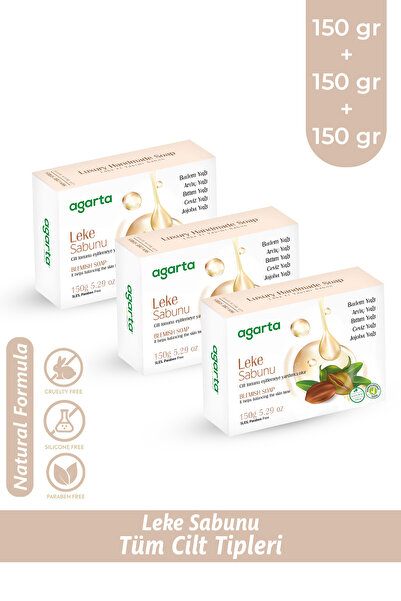 Agarta 3 Adet Lekeli Ciltler Için Üretilmiş Doğal Sabun 150 gr