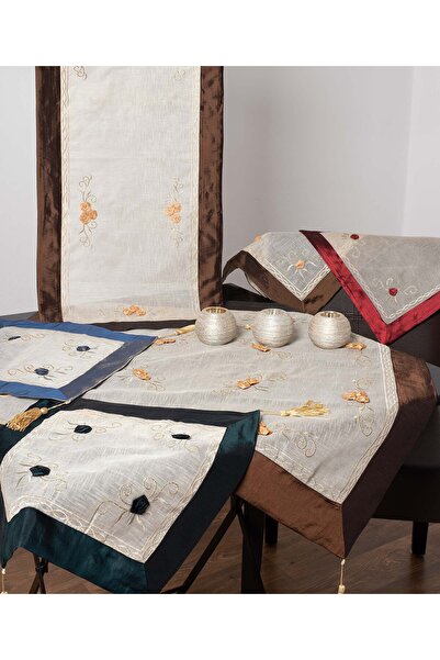 Silk Fashion Σετ 4 τεμαχίων ((90cm x 90cm 40cm x 110cm 2x40cm x 40cm) 203 καφέ -