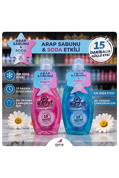 New City Q CLEAN Fast Hızlı Yıkama Sıvı Çamaşır Deterjanı Renkliler & Siyahla...