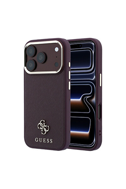 Guess iPhone 18 Pro Kılıf Lisanslı M-safeli Klasik Yazı ve 4G Logolu PU Deri ...