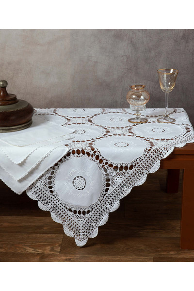 Silk Fashion Βαμβακερό τραπεζομάντιλο με πλέξη 371 (127 εκ. x 175 εκ.)