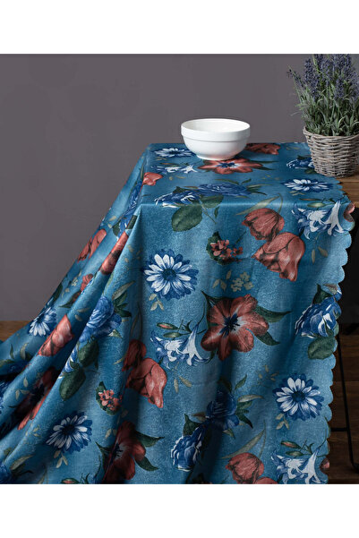 Silk Fashion Ανθεκτικό στους λεκέδες τραπεζομάντιλο 03-95 (170εκ. x 220εκ.) μπλε