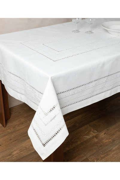 Silk Fashion Τραπεζομάντηλο 602 (175εκ x 450εκ) λευκό