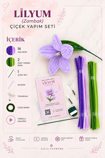 Kendin Yap Çiçek Yapım Seti - Lilyum (Zambak) Çiçeği