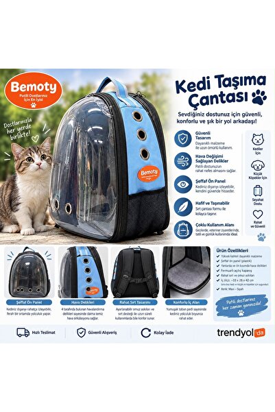 Birlikpet Kedi-Köpek Sırt Taşıma Çantası