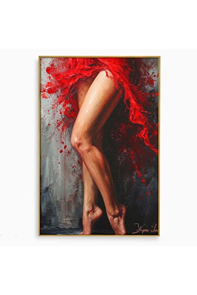 Luxcanva Tablou Canvas Dans Pasional 40x60 cm cu Rama Auriu Dans Femeie Arta