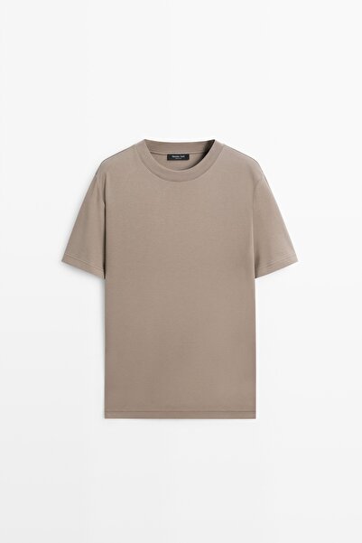 Massimo Dutti Kısa kollu dikiş detaylı t-shirt