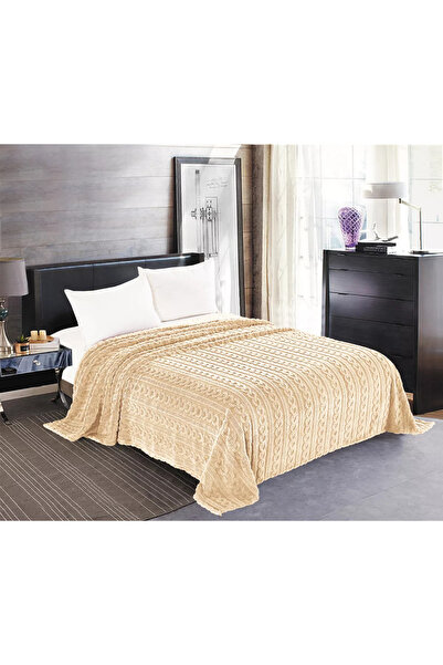 Silk Fashion Κουβέρτα φλις πλεκτή (160εκ x 220εκ) ιβουάρ -