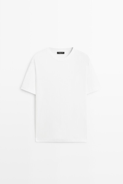 Massimo Dutti Kısa kollu dikiş detaylı t-shirt