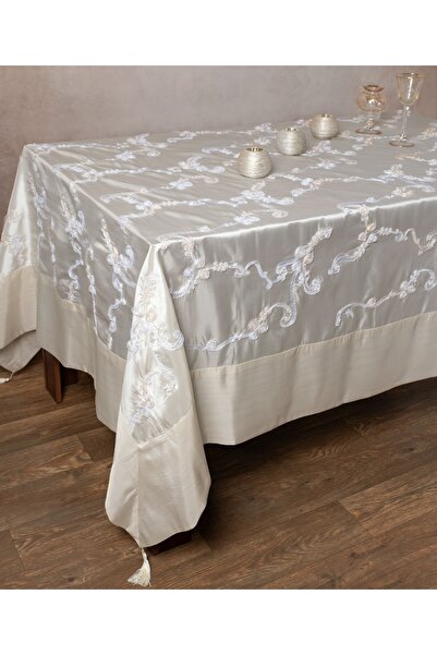 Silk Fashion Σατέν Τραπεζομάντηλο (180cm x 220cm) 6271 Ιβουάρ