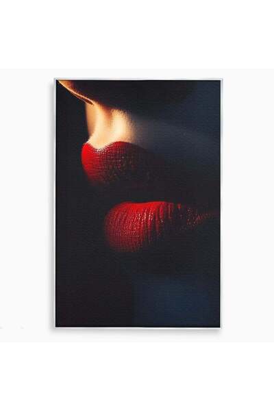 Luxcanva Tablou Canvas Sarutul Misterios 70x100 cm cu Rama Argintiu Sarut Por...