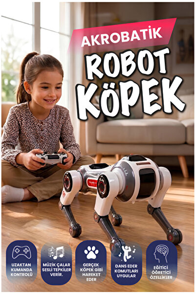 Teknoloji Gelsin Robot Dog Akıllı Robot Köpek – 2.4ghz Uzaktan Kumandalı, 360...