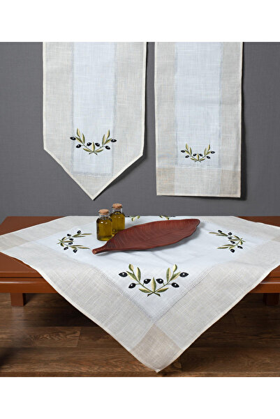 Silk Fashion Τραπεζομάντηλο bg23a (135εκ x 175εκ) ιβουάρ με μαύρο λαδί -