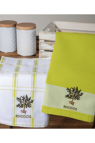 Silk Fashion Σετ 2 πετσετών κουζίνας (50εκ x 70εκ) πράσινο RHODES